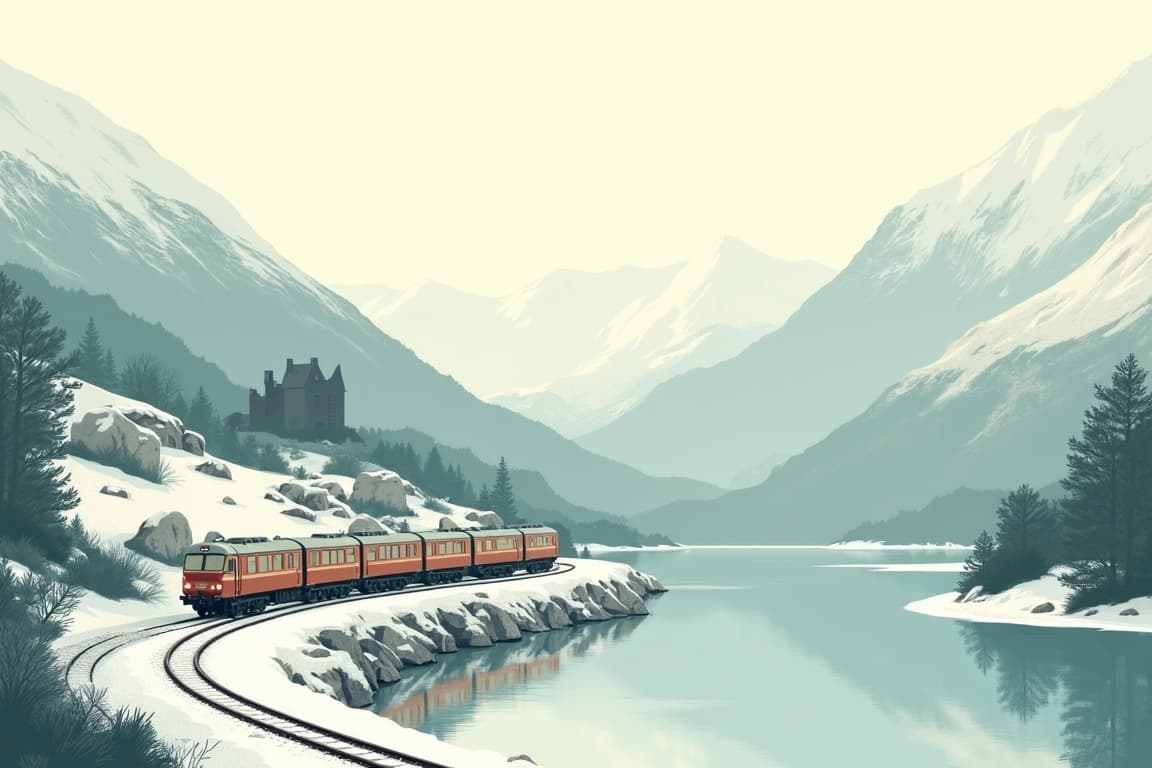 Illustration of Christmas in the Glens – A Festive Scottish Adventure