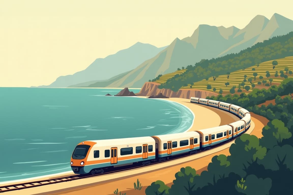 Illustration of Christmas on the Italian Riviera for Solo Travellers by Rail