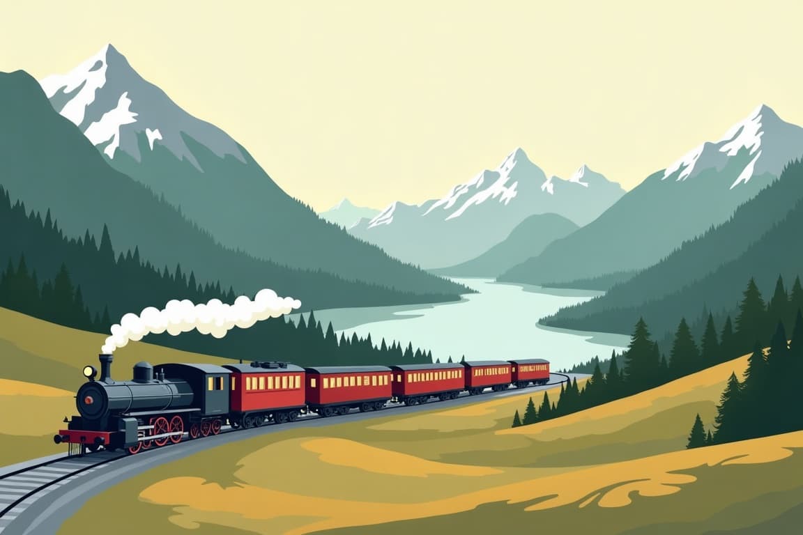 Illustration of Classic Austrian Alps