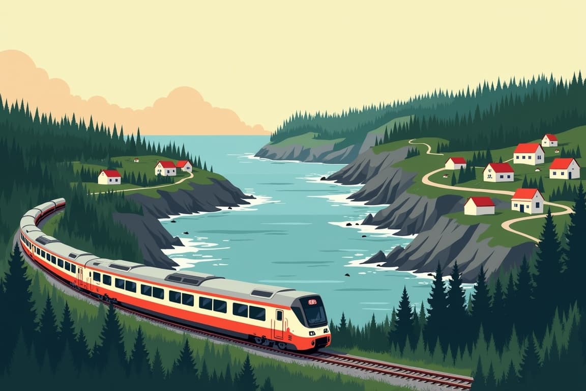 Illustration of Classic Eastern Canada by Train