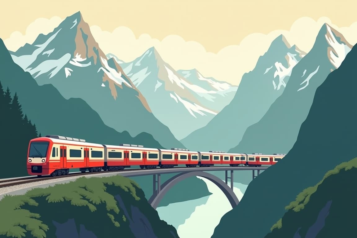 Illustration of Classic Glacier Express & Bernina Express