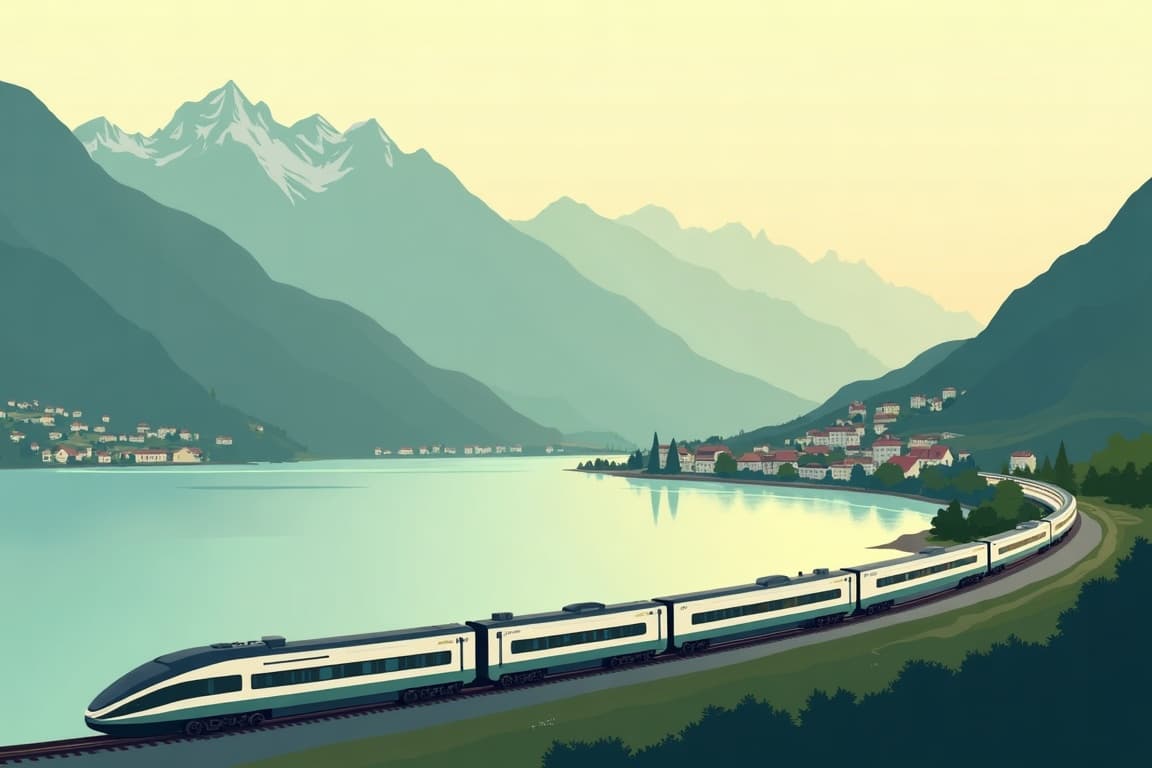 Illustration of Duo of Italian Lakes by First Class rail - Lake Como & Lake Garda, via Switzerland