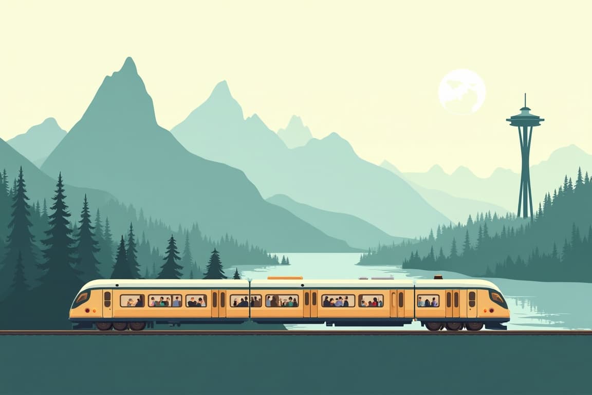 Illustration of East Coast to West Coast Rail Experience