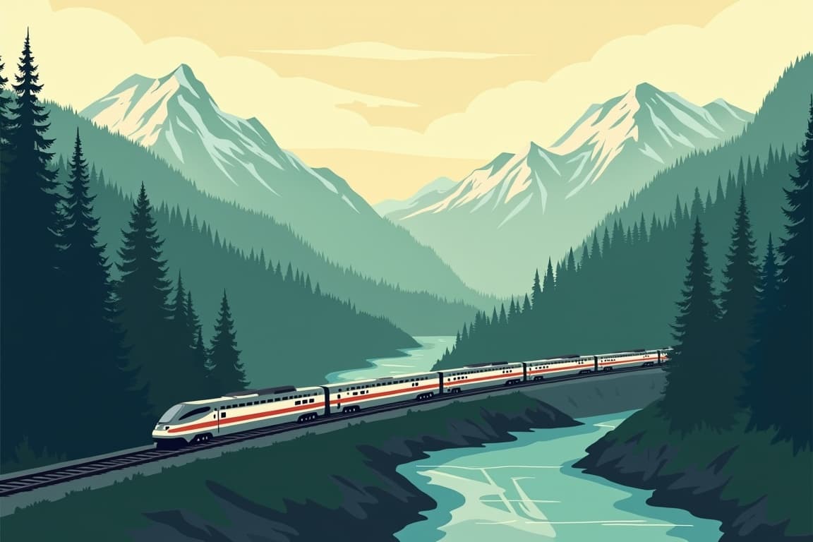 Illustration of Empire Builder Experience - Chicago to Seattle