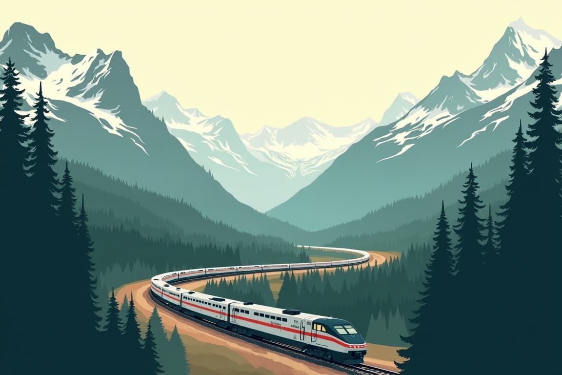 Illustration of Empire Builder - Glacier National Park & Alaska Cruise