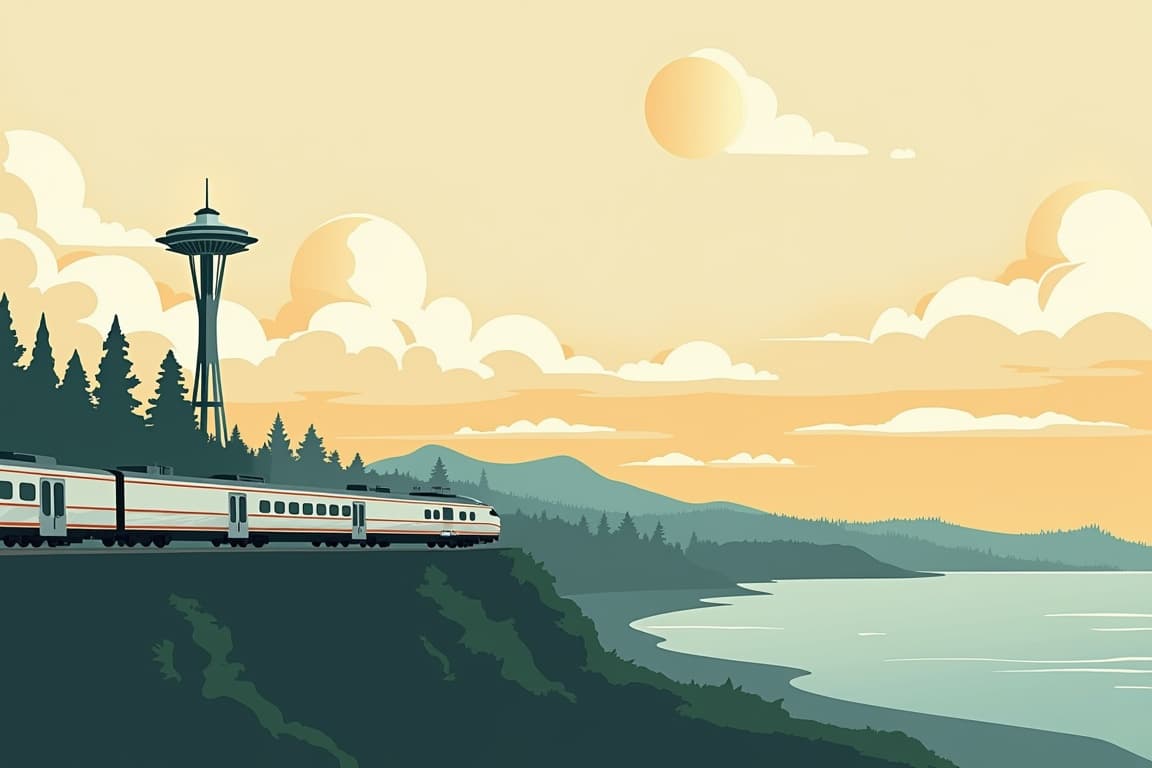 Illustration of Empire Builder Rail Experience from Seattle
