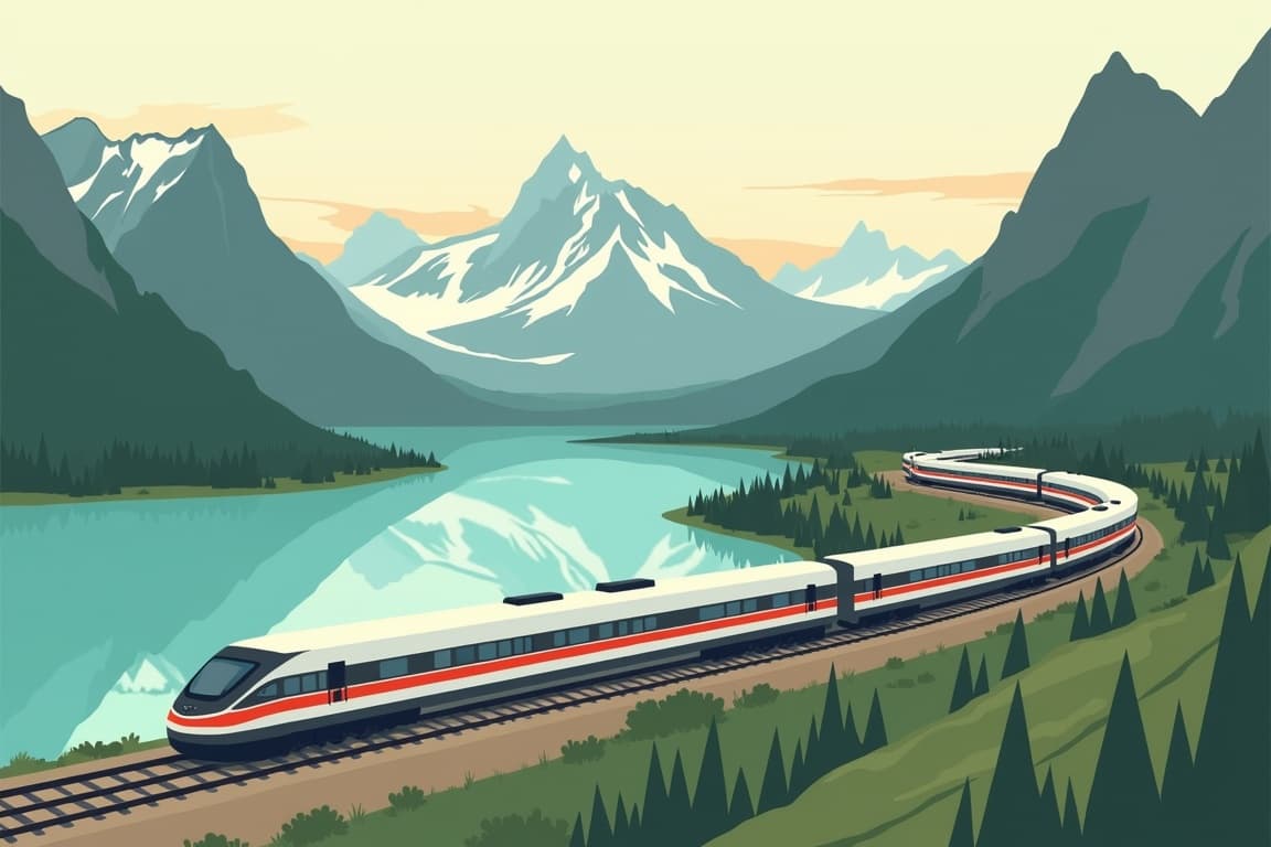 Illustration of Essential Canadian Rockies Westbound