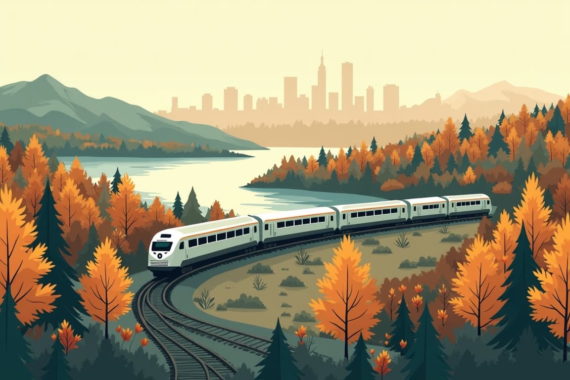 Illustration of Fall Colors of New England, Quebec & Montreal