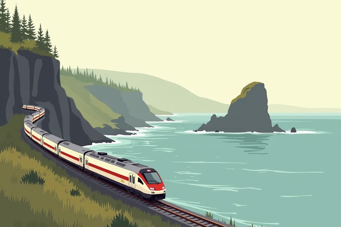 Illustration of Fall Colours from Quebec to the Maritimes