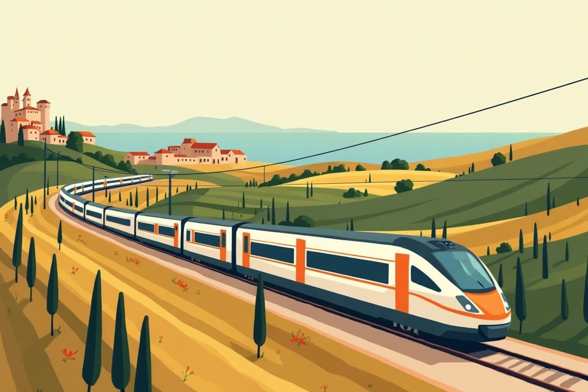 Illustration of First-Class Italy: Featuring Tuscany & Venice