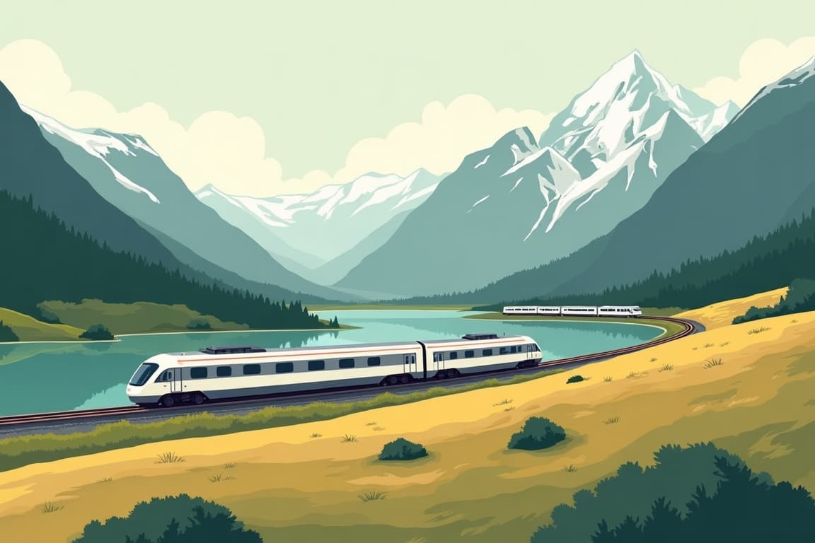 Illustration of First-Class Mountaintops of Switzerland