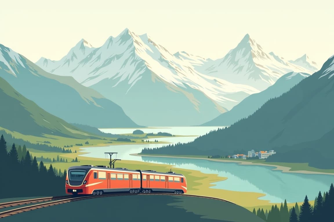 Illustration of First-Class Top of Europe ft. Zurich & Interlaken