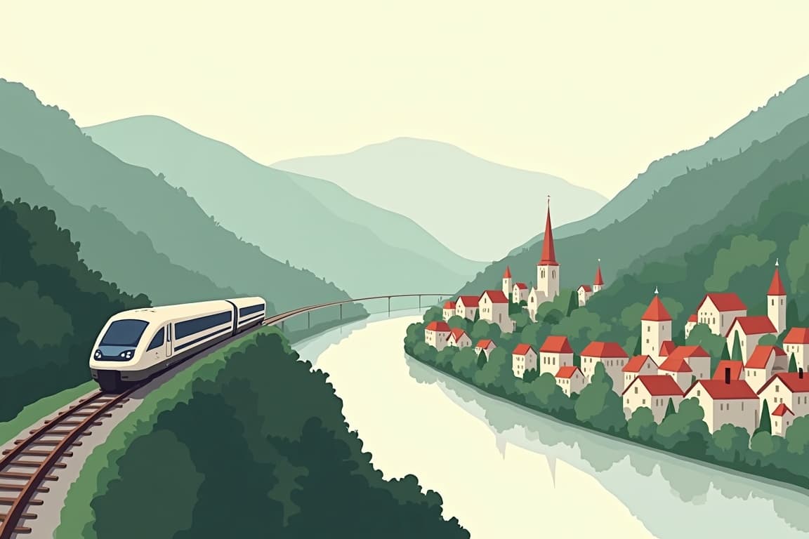 Illustration of Glacier Express & Highlights of the Rhine