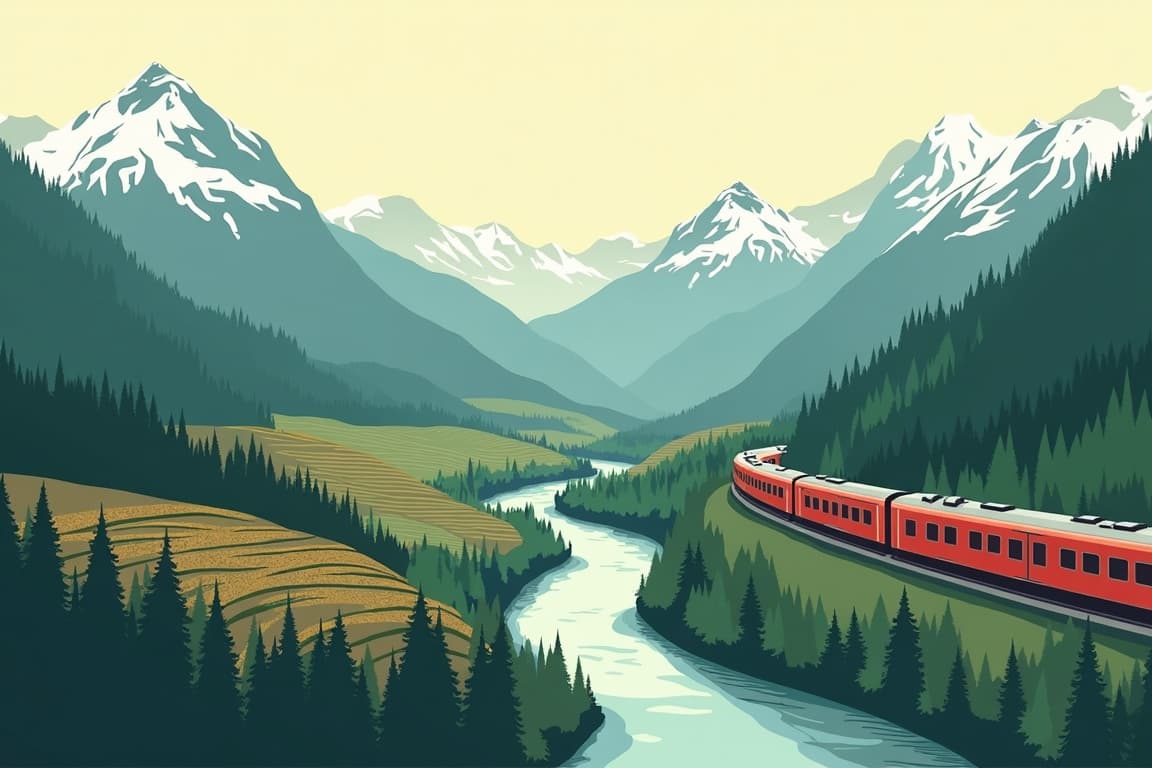 Illustration of Glacier Express and the Timeless Moselle & Rhine