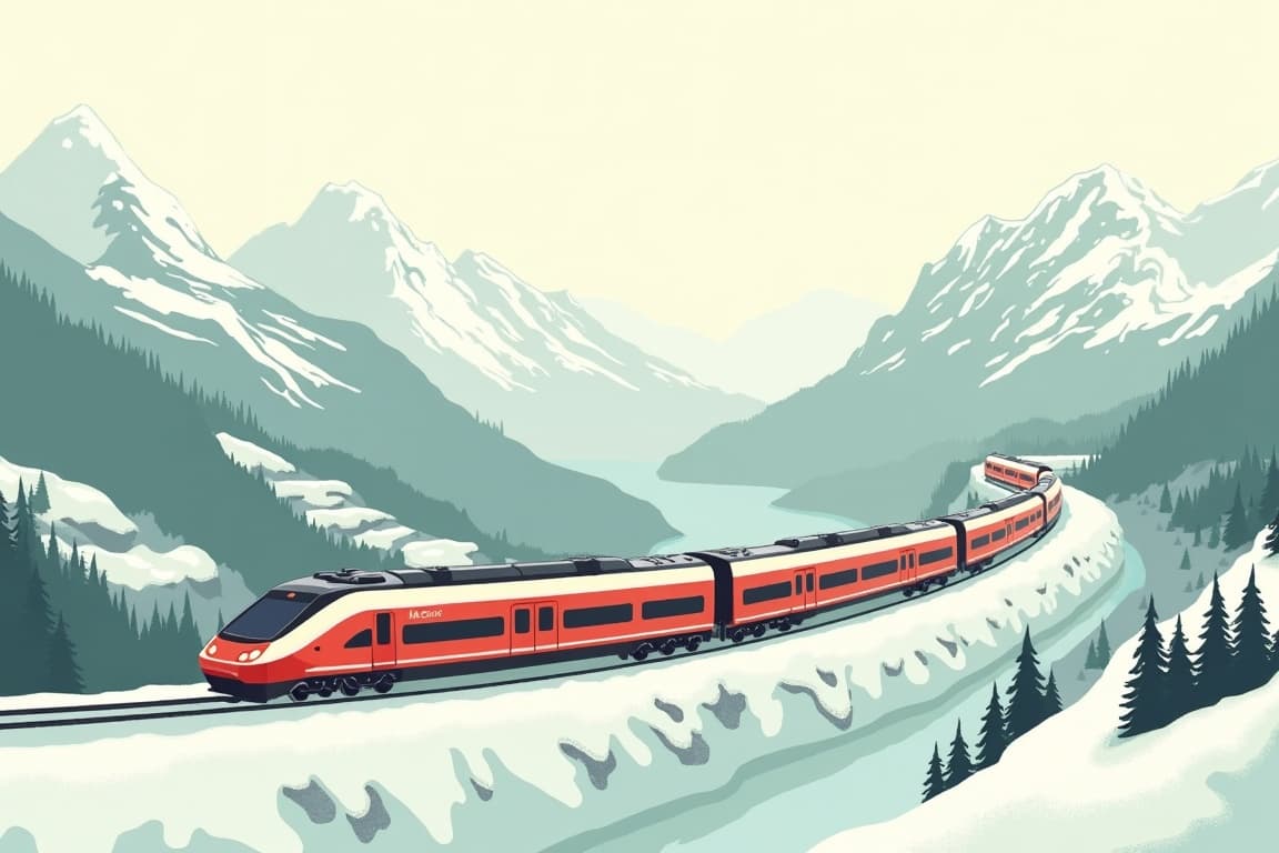 Illustration of Glacier Express, Austrian Alps & Danube Cruise