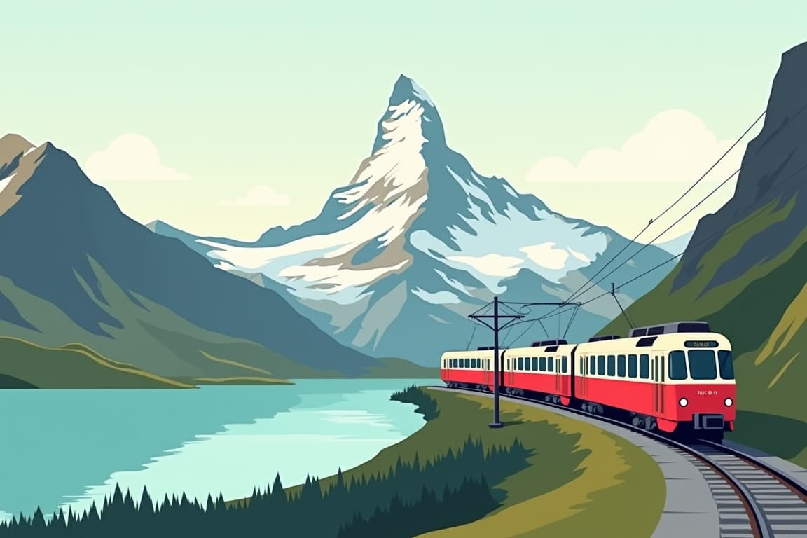 Illustration of Glacier Express Excellence Class, Bernina Express & St Moritz