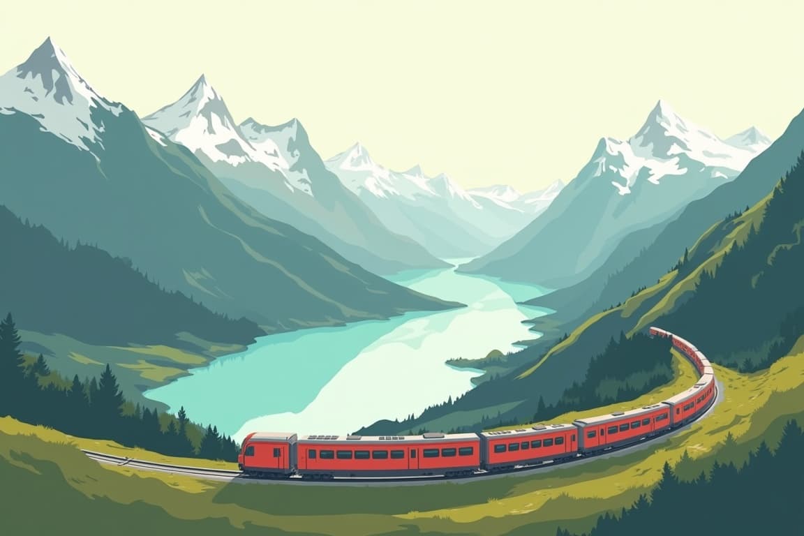 Illustration of Glacier Express Tour & Italy, France, Spain Cruise