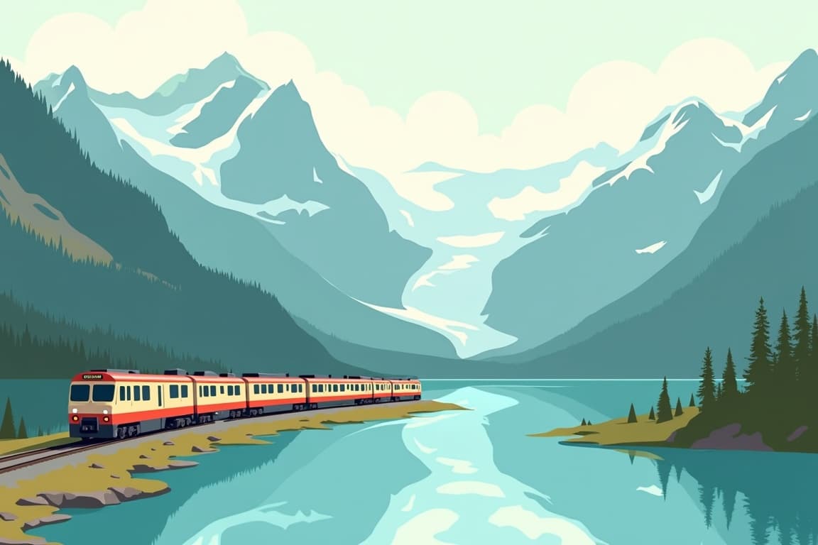 Illustration of Glacier National Park and the Canadian Rockies by Rail