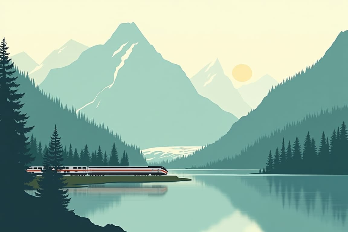 Illustration of Glacier National Park Escape - Chicago Roundtrip