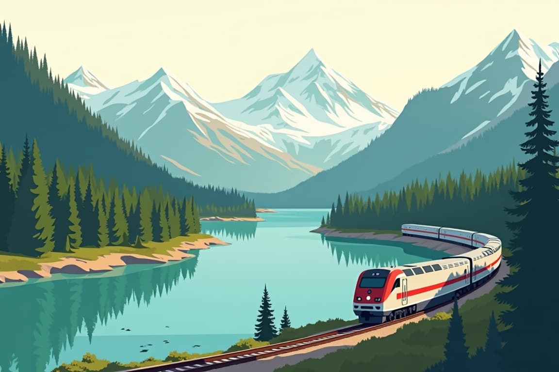 Illustration of Glacier National Park Escape - Chicago to Seattle