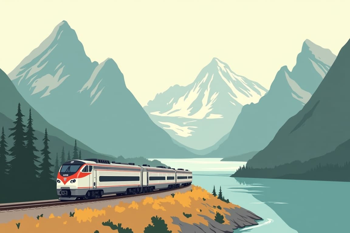 Illustration of Glacier National Park Escape - Seattle Roundtrip