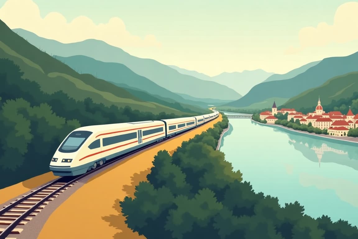 Illustration of Golden Eagle Danube Express Balkan Odyssey from Budapest to Rome