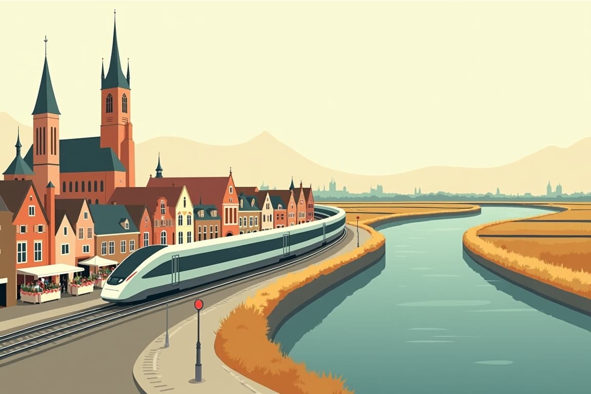 Illustration of Golden Eagle Danube Express - Christmas Markets of Central Europe from Budapest with Brussels, Bruges, and Amsterdam