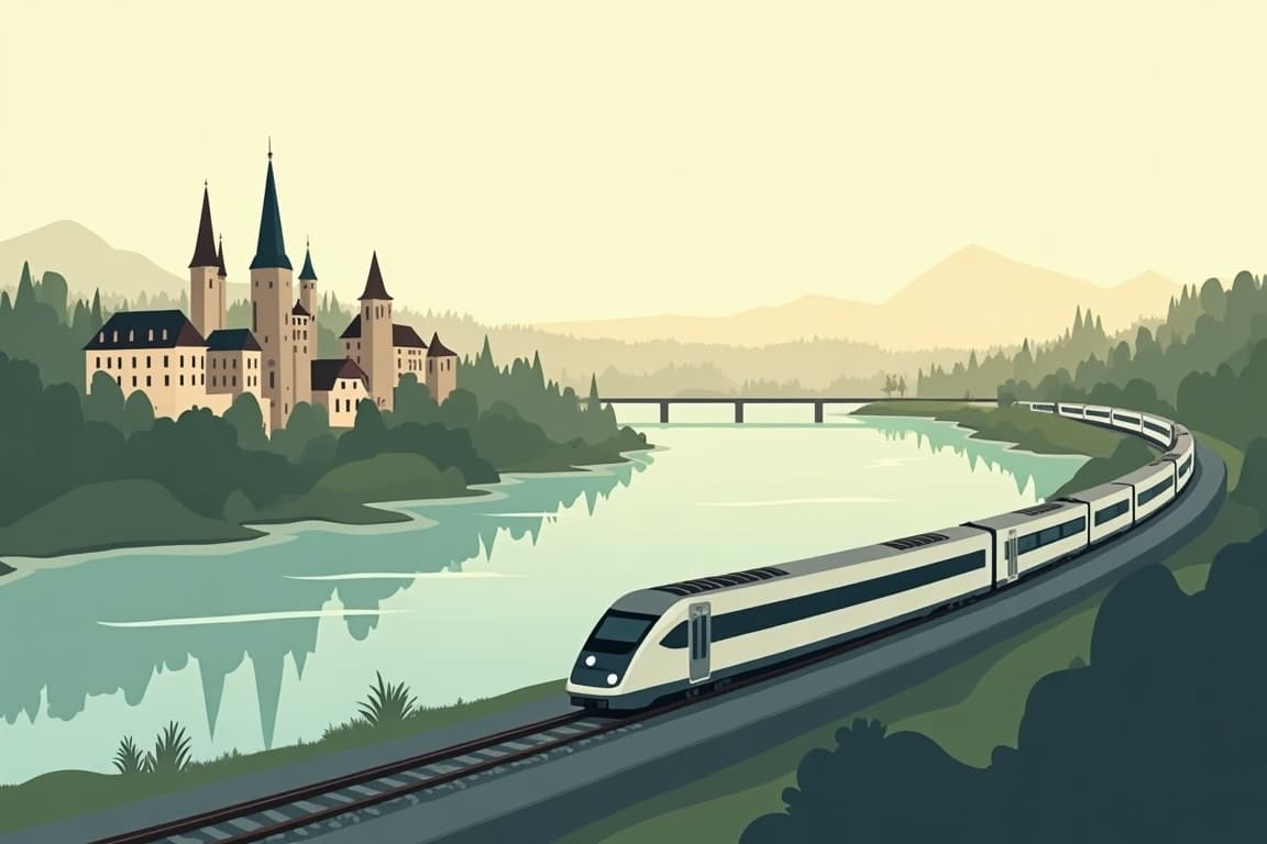 Illustration of Golden Eagle Danube Express - Christmas Markets of Central Europe from Munich with Basel and Stuttgart