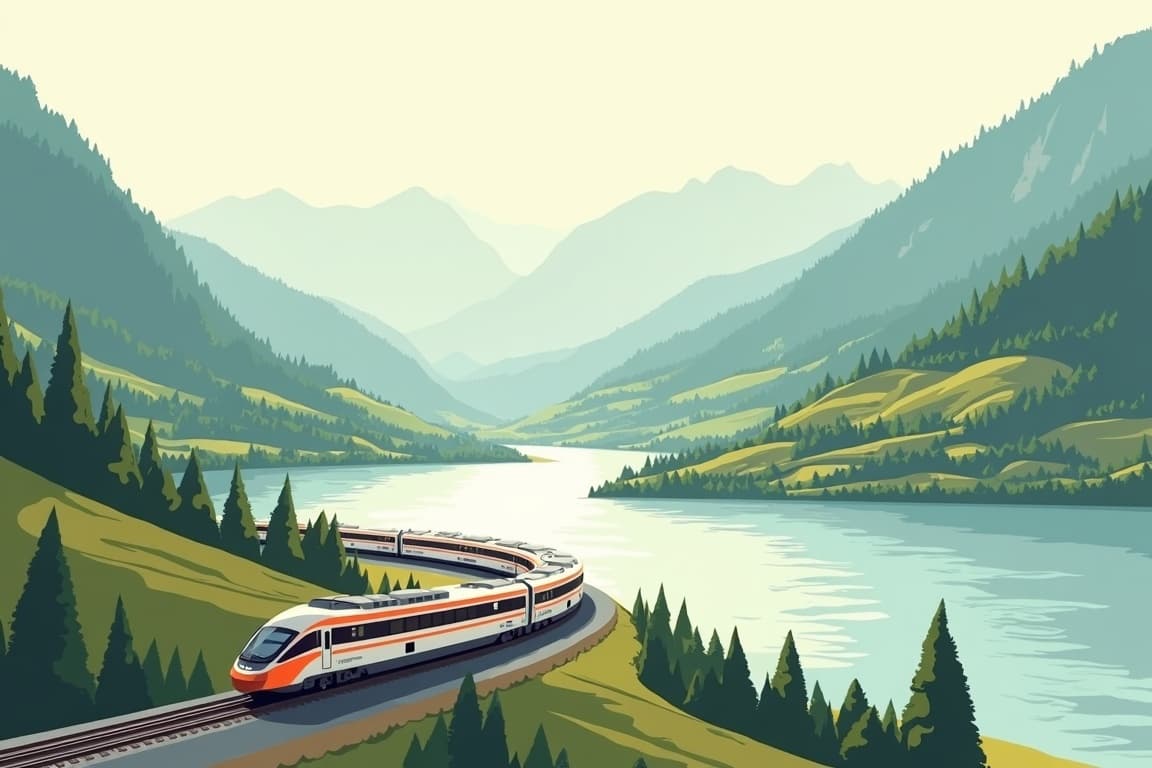 Illustration of GoldenPass & The Romantic Rhine