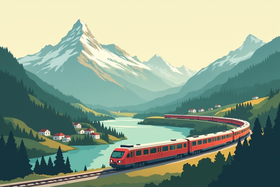 Illustration of GoldenPass, Mont Blanc & Jungfrau Express