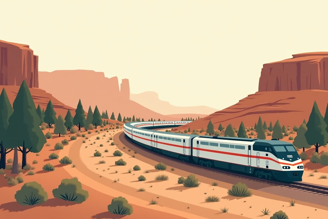 Illustration of Grand Canyon Railway Rails to the Rim Adventure