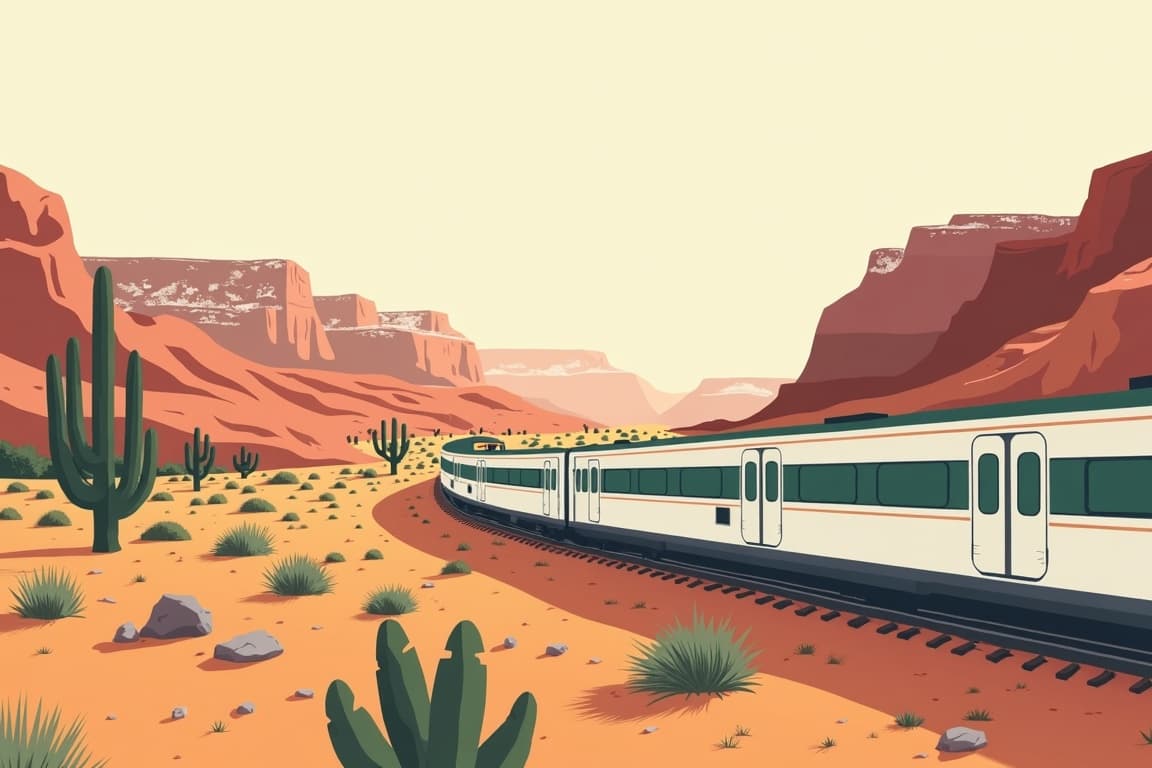 Illustration of Grand Canyon Winter Experience by Rail
