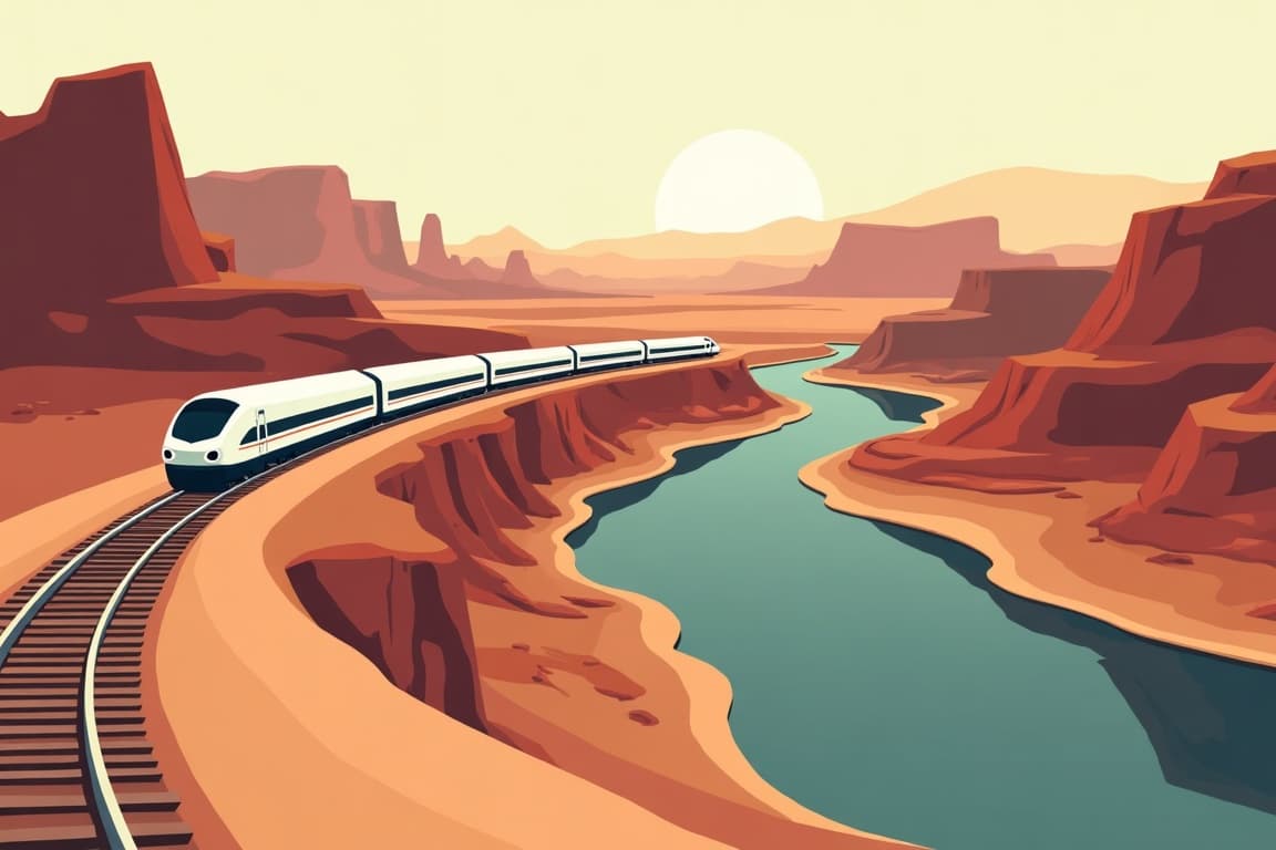 Illustration of Grand Mountain Peaks and The Grandest Canyons