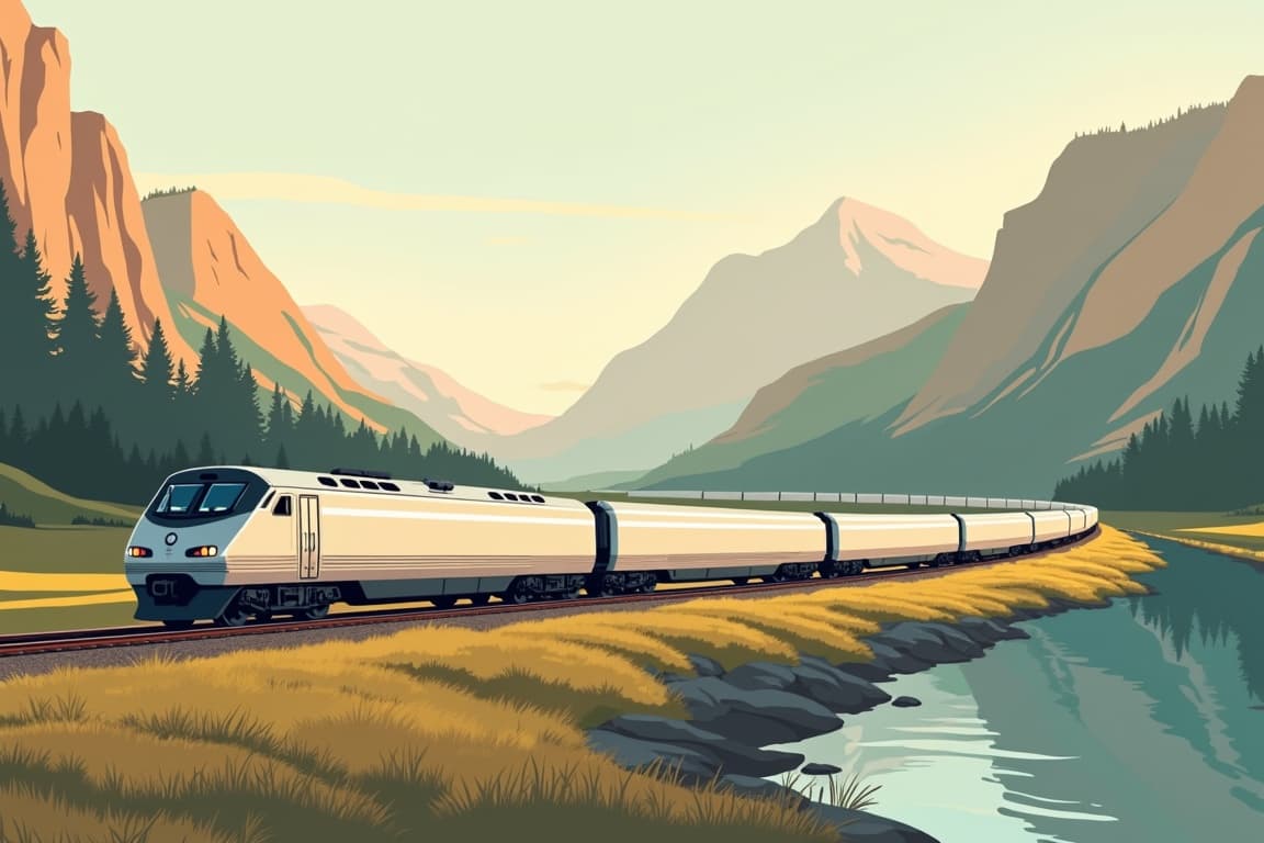 Illustration of Grand National Parks with Yellowstone, Yosemite, and the Grand Canyon