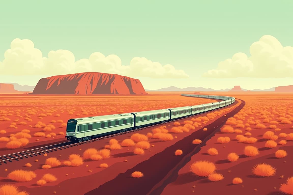 Illustration of Grand Tour of Australia Including the Ghan