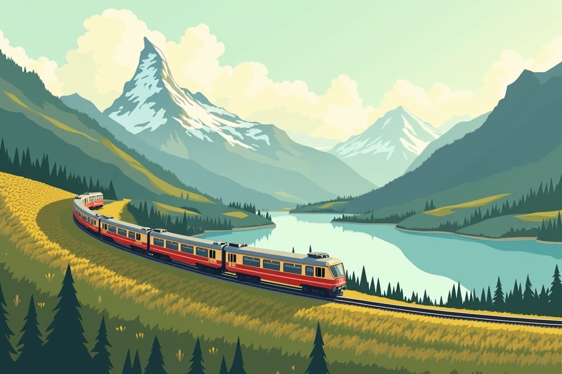 Illustration of Grand Tour of Switzerland - Round trip west by car