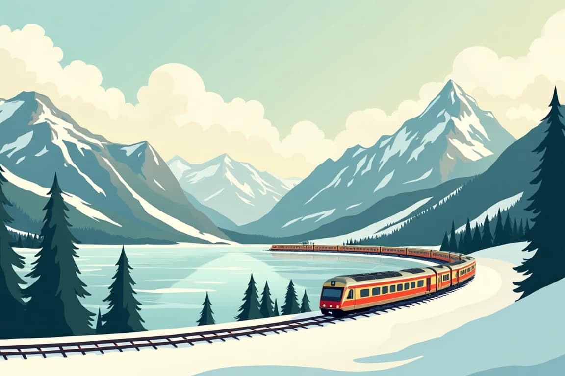 Illustration of Grand Train Tour of Switzerland – Best of Winter