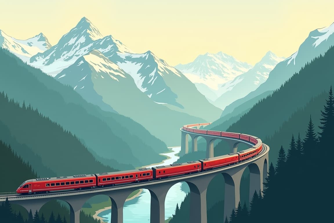 Illustration of Grand Train Tour of Switzerland «Classic» (for international guests)