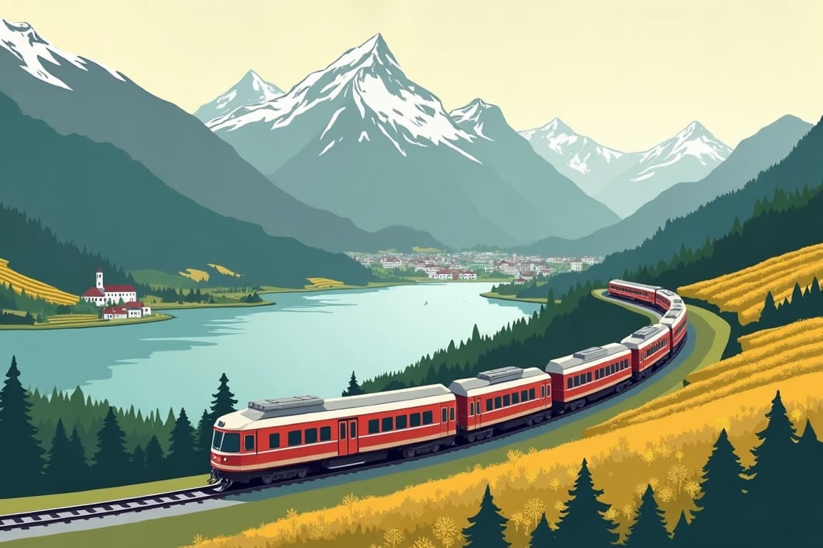 Illustration of Grand Train Tour of Switzerland – Classic