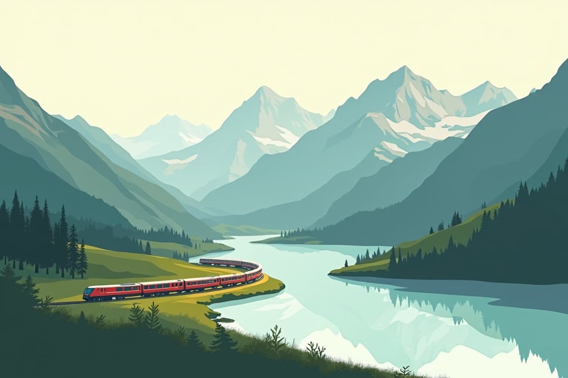 Illustration of Grand Train Tour of Switzerland – Dai ghiacciai alle palme