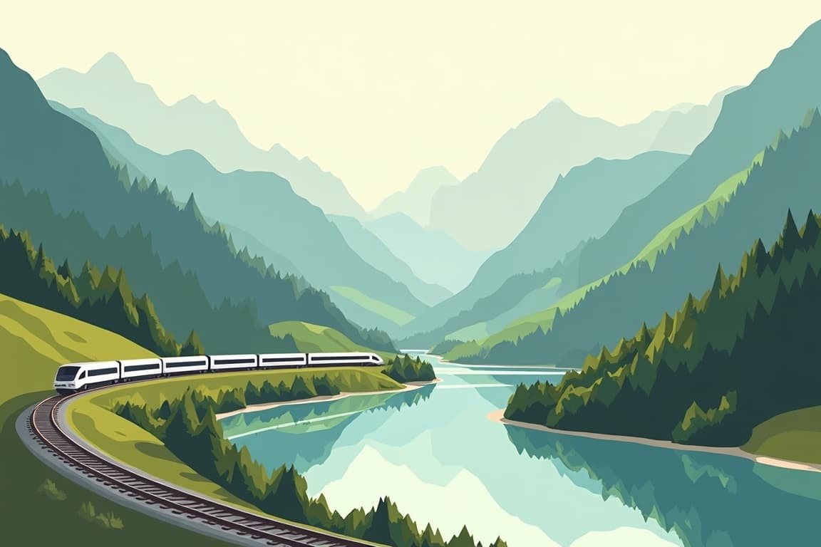 Illustration of Grand Train Tour of Switzerland - Fascino dell'acqua