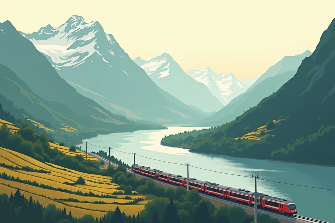 Illustration of Grand Train Tour of Switzerland (for international guests)
