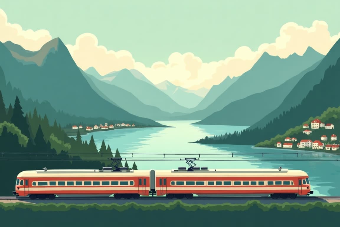Illustration of Grand Train Tour of Switzerland - Glaciers et Palmiers