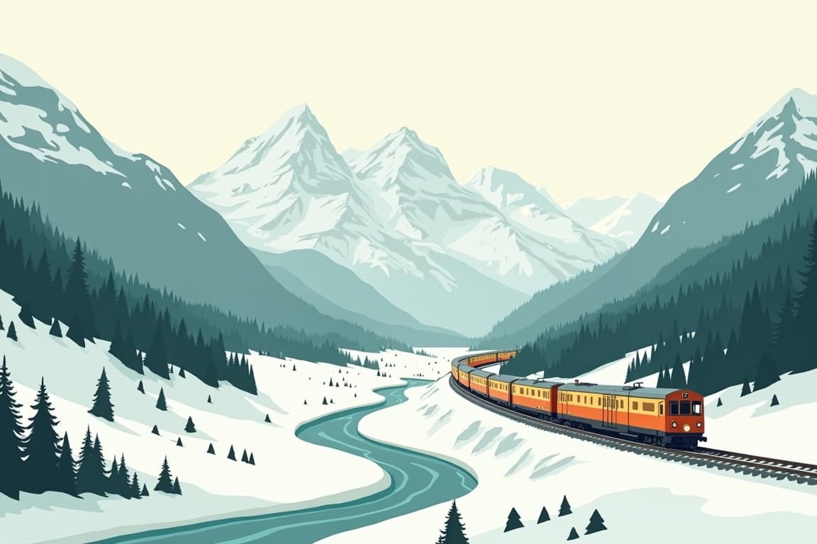 Illustration of Grand Train Tour of Switzerland - Il meglio dell'inverno