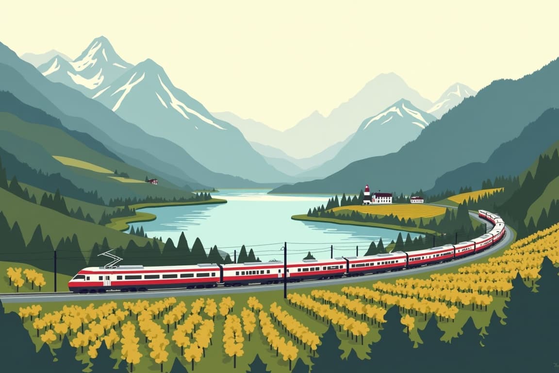 Illustration of Grand Train Tour of Switzerland – Reben und Täler