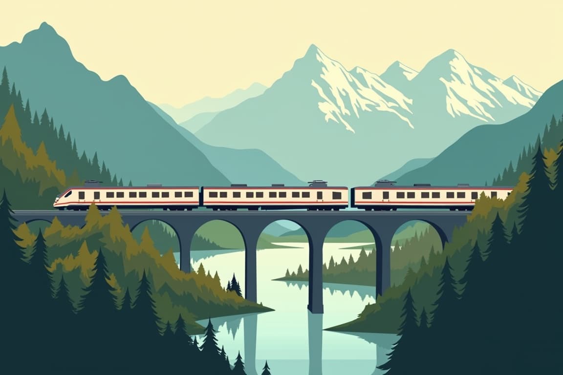 Illustration of Grand Train Tour of Switzerland «Stunning Waters» (for international guests)