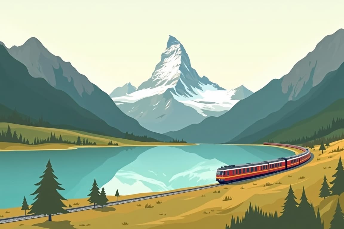 Illustration of Grand Train Tour of Switzerland «Top Attractions» (for international guests)