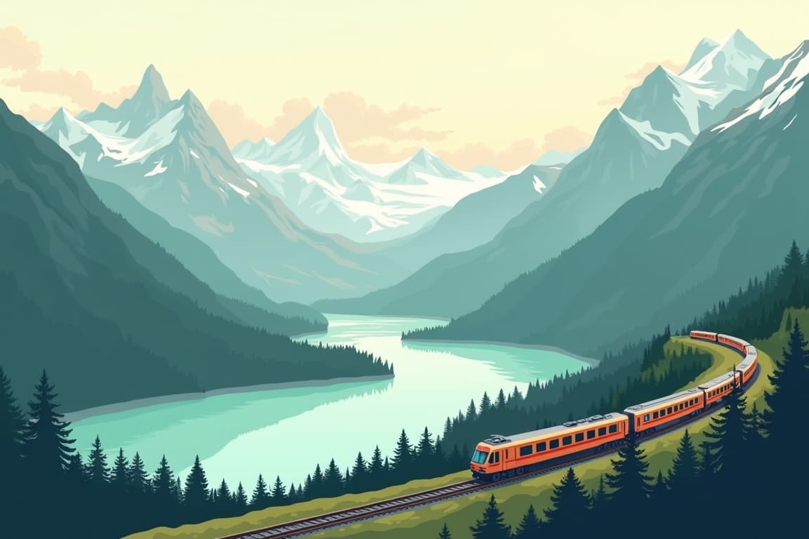 Illustration of Grand Train Tour of Switzerland