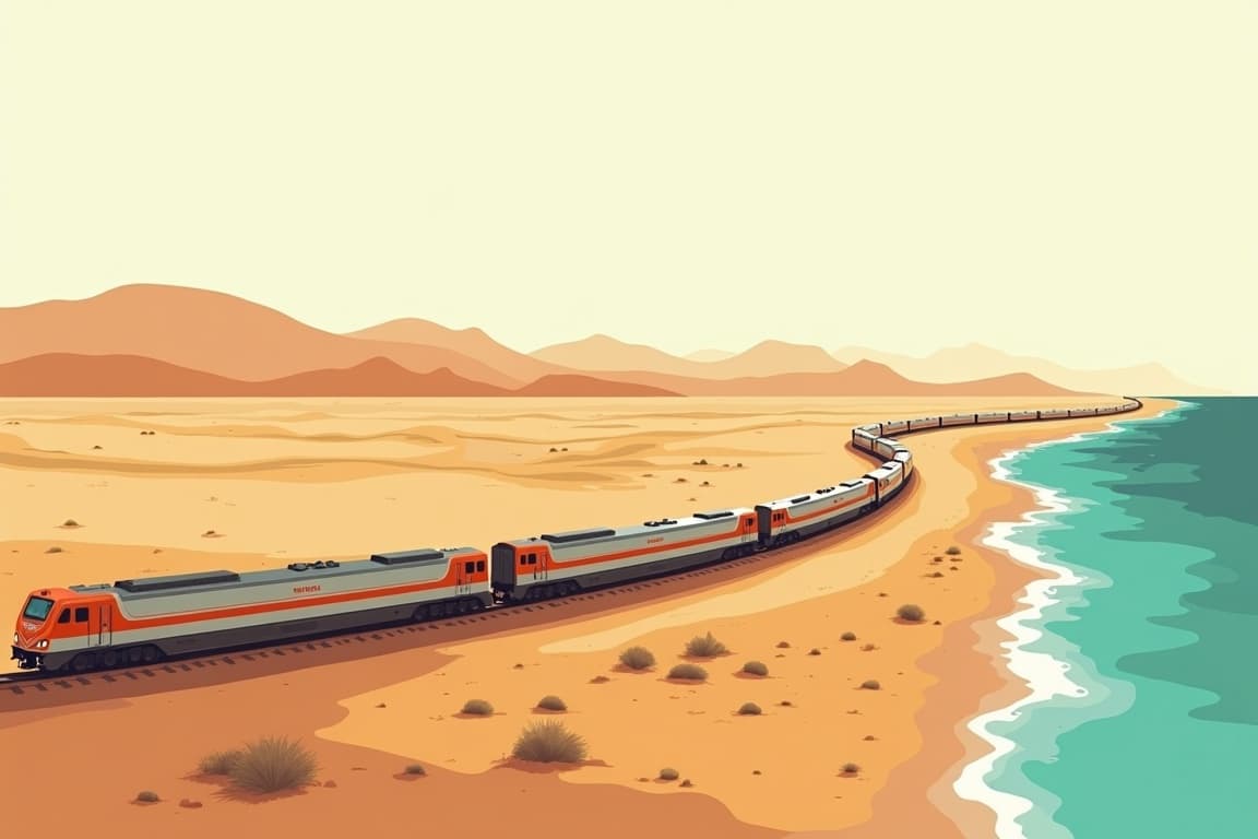Illustration of Great Western Wonders: Indian Pacific Train