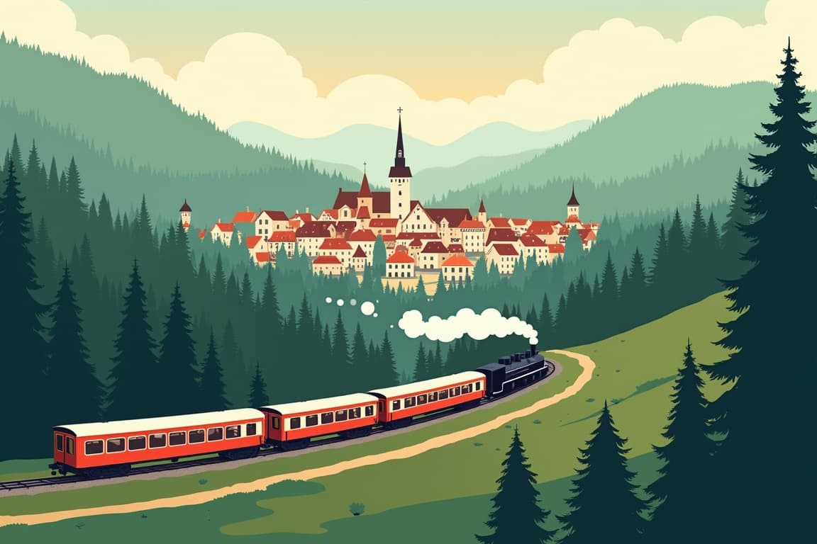 Illustration of Harz Mountains Christmas Markets